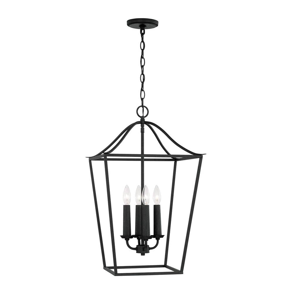 Capital Lighting 550641BI Black Iron 15.75''w X 25.5''h 4-light Foyer Pendant Lantern In Black Iron Image 1