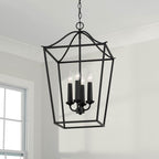 Capital Lighting Grady 15.75''w X 25.5''h 4-light Foyer Pendant Lantern In Black Iron
