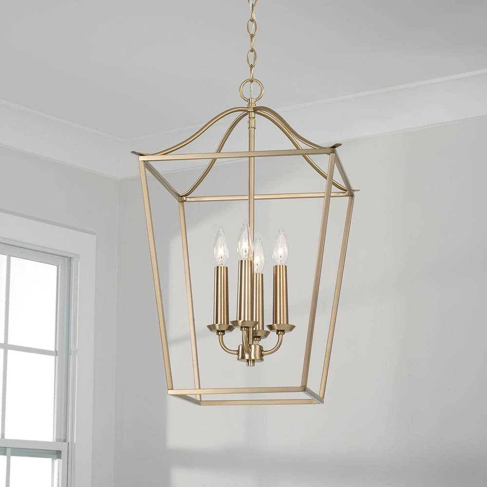 Capital Lighting Grady 15.75''w X 25.5''h 4-light Foyer Pendant Lantern In Black Iron