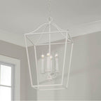 Capital Lighting Grady 15.75''w X 25.5''h 4-light Foyer Pendant Lantern In Black Iron