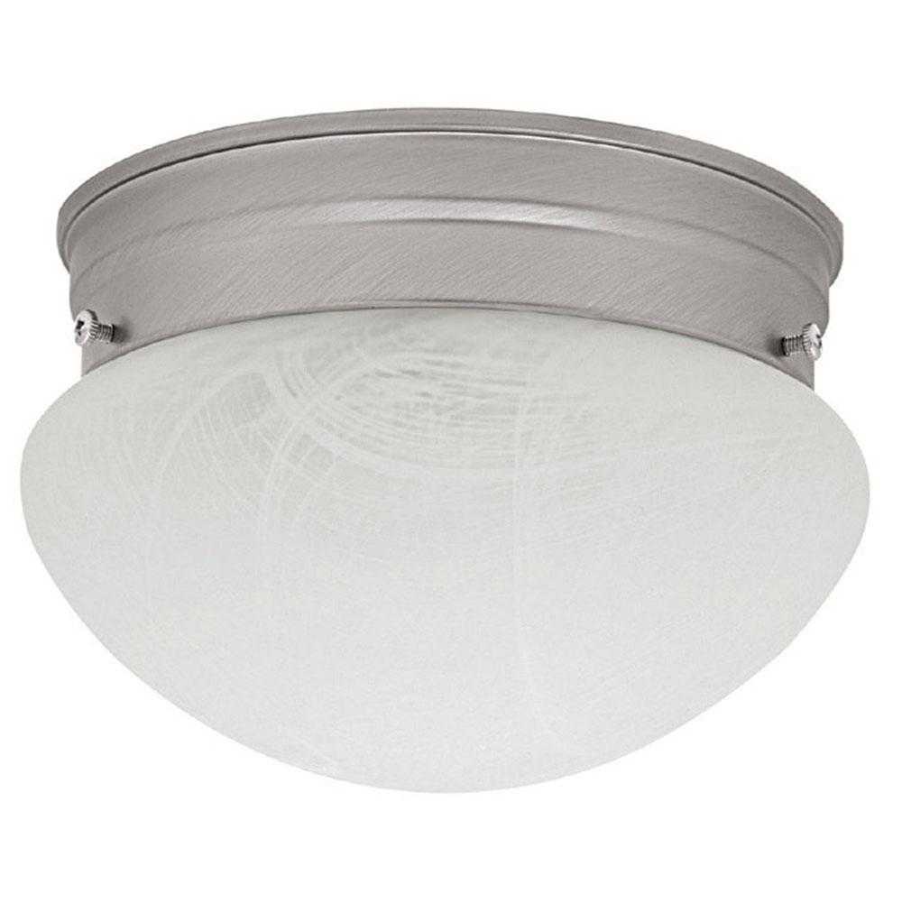 Capital Lighting Scott 9'' W X 6'' H 2-light Flush Mount In Matte Nickel With White Faux Alabaster Glass Shade