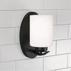 Capital Lighting 615211MB-338 Matte Black 4.5'' W X 8'' H 1-light Sconce In Matte Black With Soft White Glass Image 2