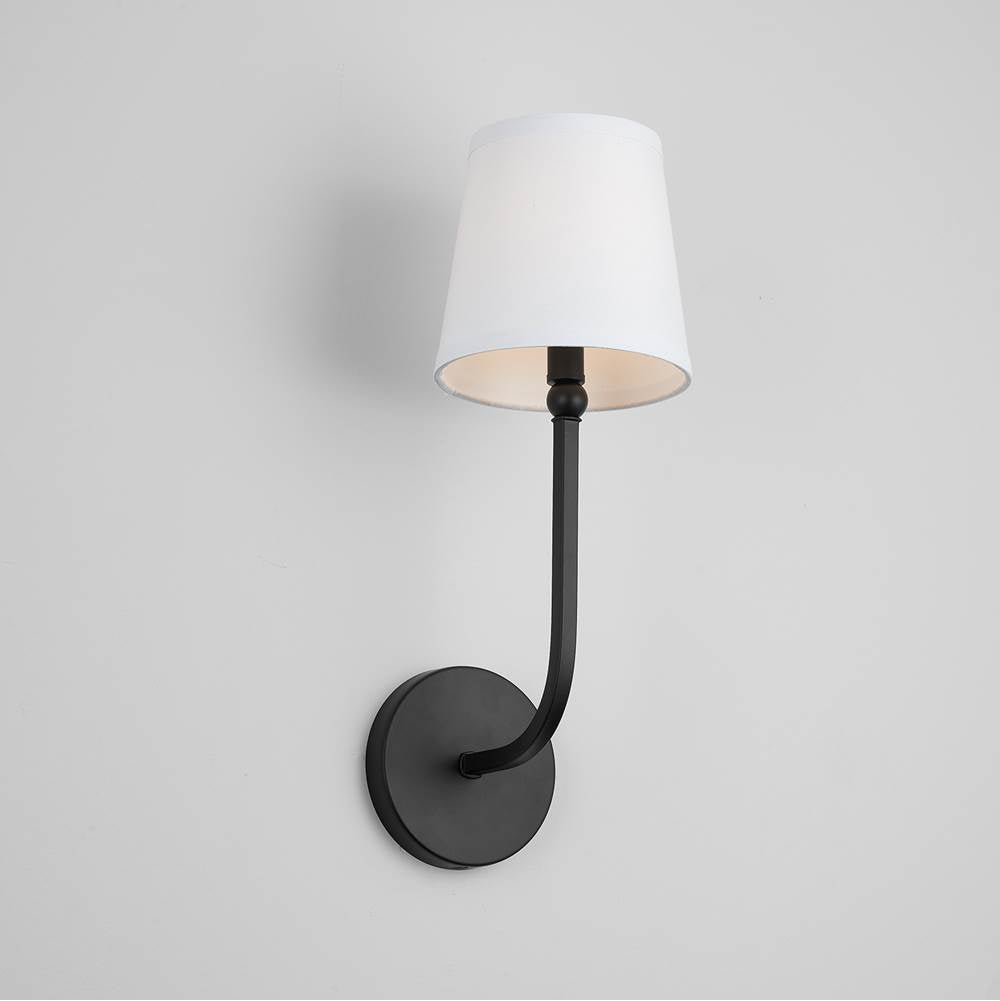 Capital Lighting Dawson 6'' W X 17'' H X 8'' E 1-light Sconce In Aged Brass With White Fabric Shade