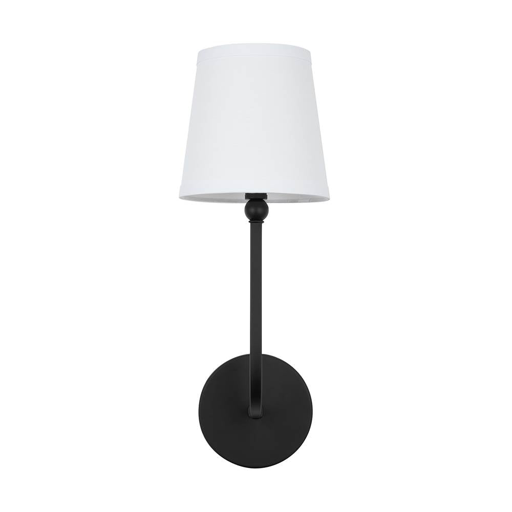 Capital Lighting 619311MB-674 Matte Black 6'' W X 17'' H X 8'' E 1-light Sconce In Matte Black With White Fabric Shade Image 5