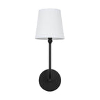 Capital Lighting 619311MB-674 Matte Black 6'' W X 17'' H X 8'' E 1-light Sconce In Matte Black With White Fabric Shade Image 5