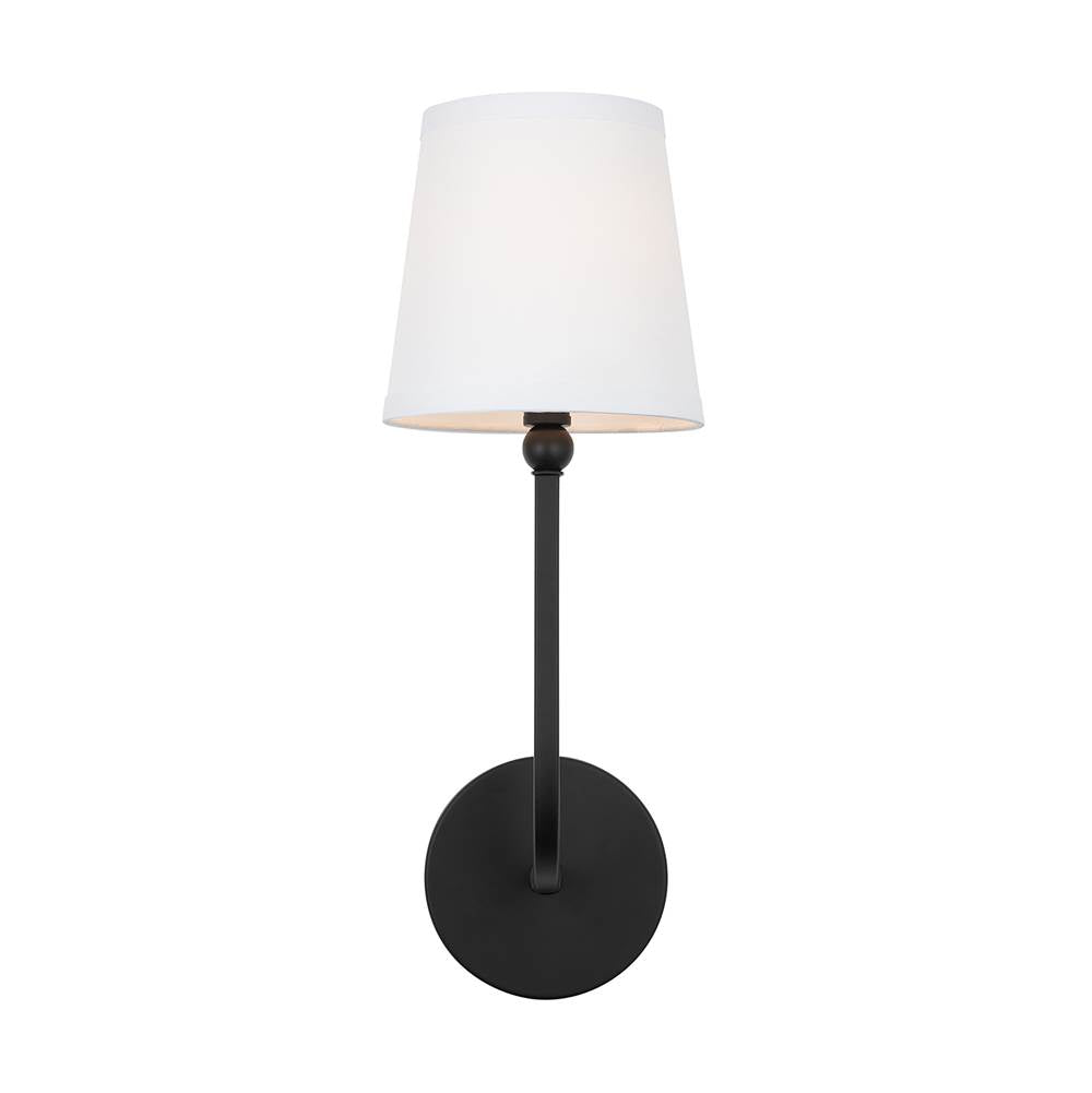Capital Lighting 619311MB-674 Matte Black 6'' W X 17'' H X 8'' E 1-light Sconce In Matte Black With White Fabric Shade Image 4