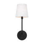 Capital Lighting 619311MB-674 Matte Black 6'' W X 17'' H X 8'' E 1-light Sconce In Matte Black With White Fabric Shade Image 4
