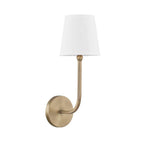 Capital Lighting Dawson 6'' W X 17'' H X 8'' E 1-light Sconce In Aged Brass With White Fabric Shade