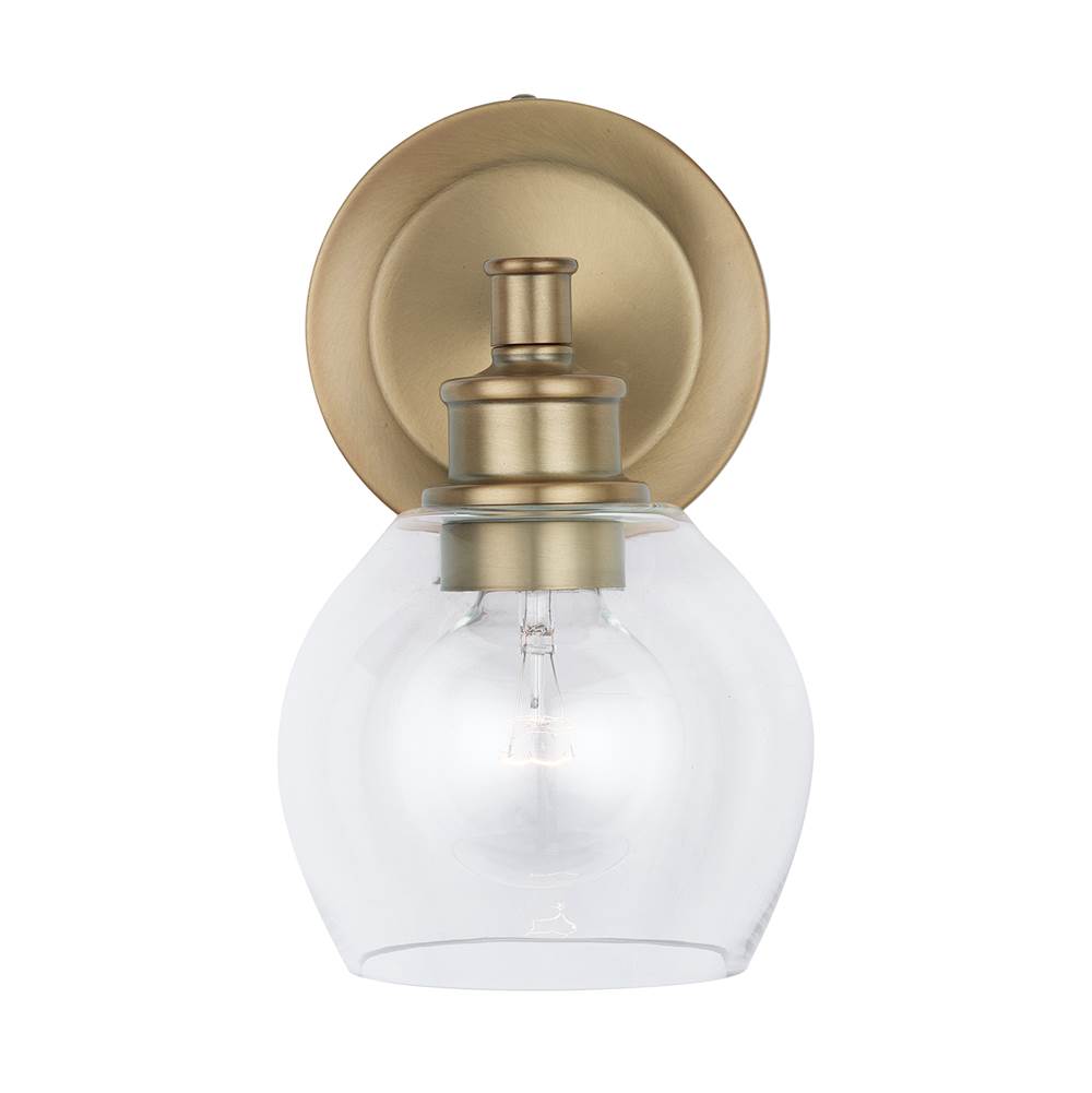 Capital Lighting 621111AD-426 Aged Brass 6'' W X 10'' H X 7'' E 1-light Clear Glass Sconce In Aged Brass Image 3