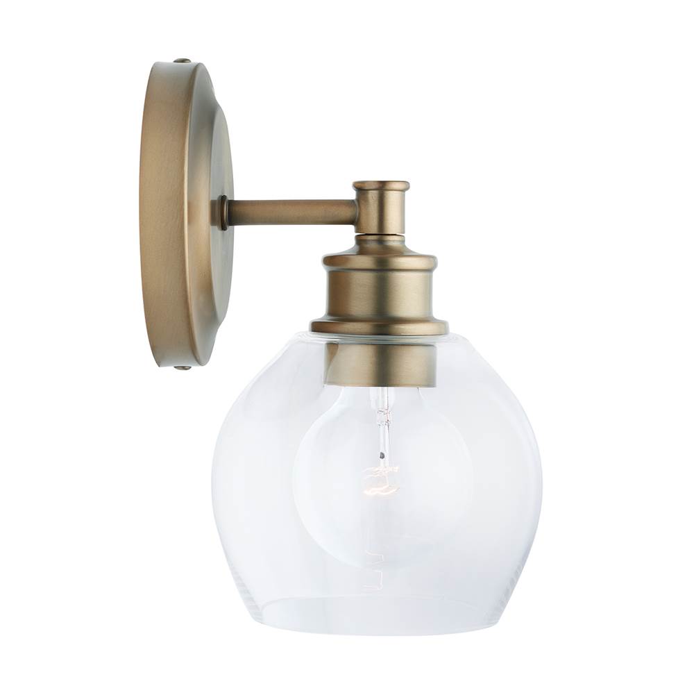 Capital Lighting 621111AD-426 Aged Brass 6'' W X 10'' H X 7'' E 1-light Clear Glass Sconce In Aged Brass Image 2