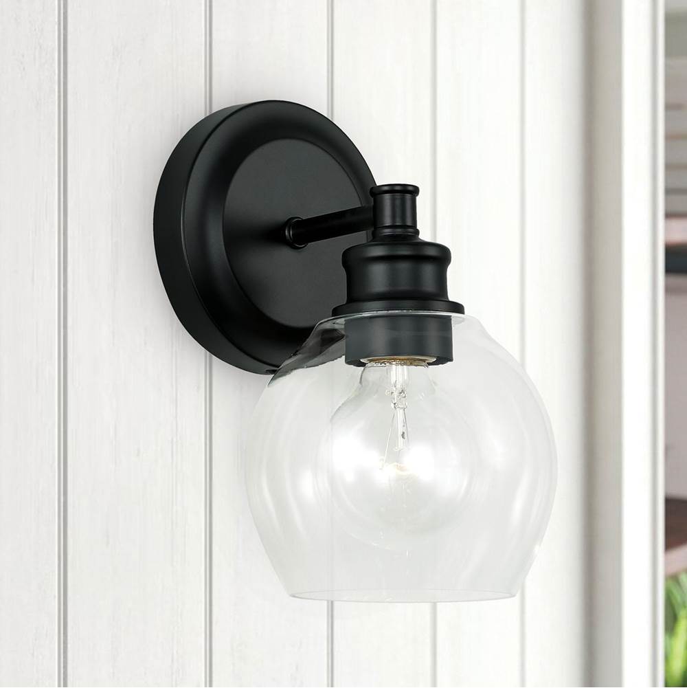 Capital Lighting 621111MB-426 Matte Black 6'' W X 10'' H X 7'' E 1-light Clear Glass Sconce In Matte Black Image 2