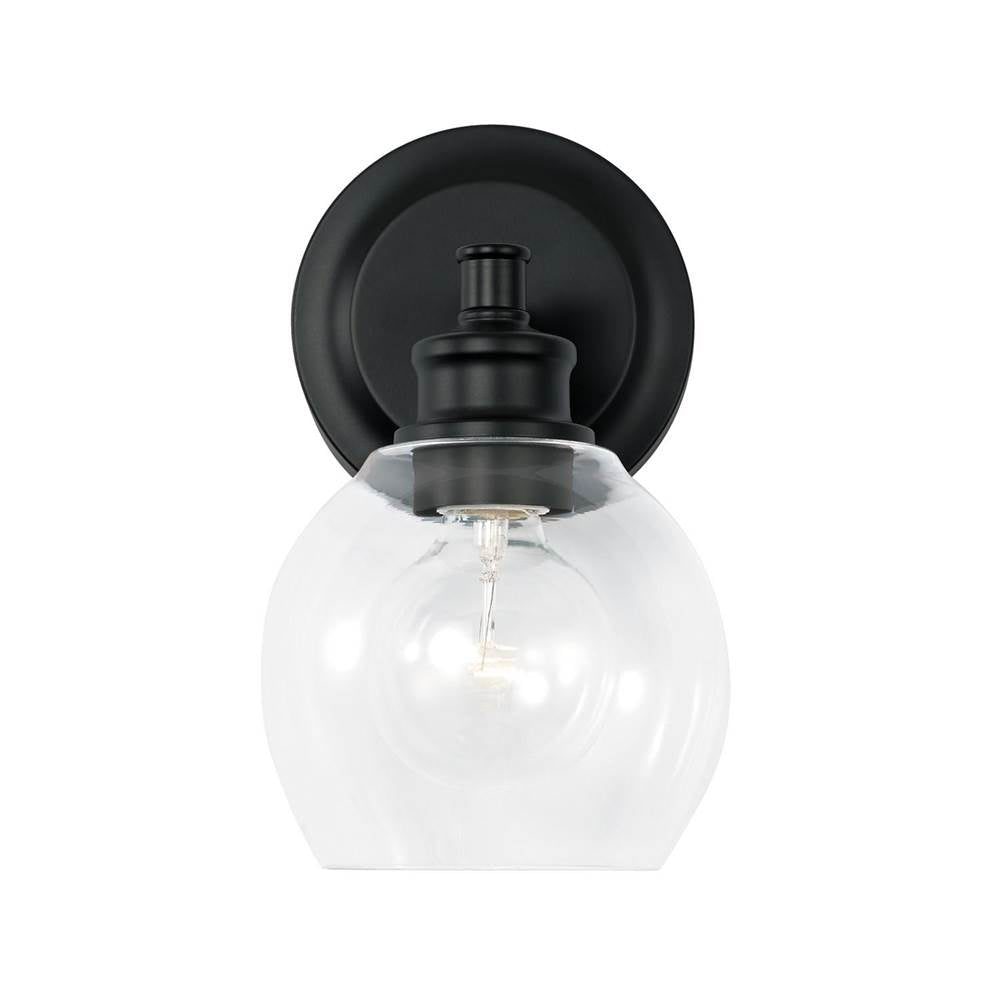Capital Lighting Mid Century 6'' W X 10'' H X 7'' E 1-light Clear Glass Sconce In Aged Brass