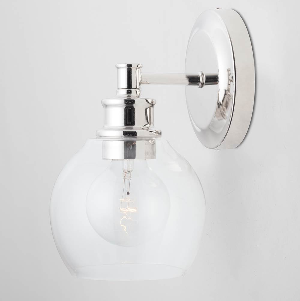 Capital Lighting Mid Century 6'' W X 10'' H X 7'' E 1-light Clear Glass Sconce In Aged Brass