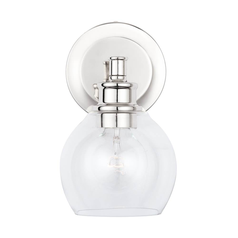 Capital Lighting 621111PN-426 Polished Nickel 6'' W X 10'' H X 7'' E 1-light Clear Glass Sconce In Polished Nickel Image 3