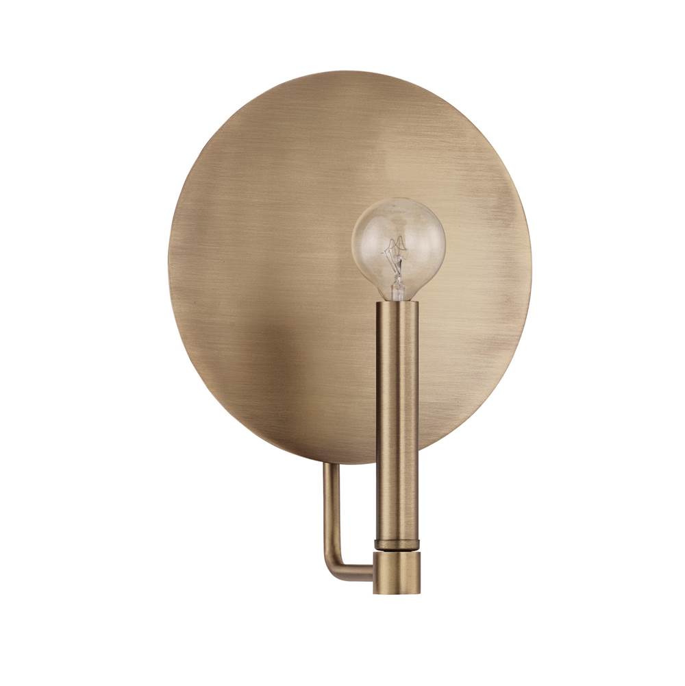 Capital Lighting Wells 8'' W X 11'' H X 4'' E 1-light Candle-style Reflector Sconce In Aged Brass