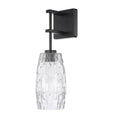 Capital Lighting Casper 5'' W X 17'' H X 6'' E 1-light Sconce In Matte Black With Clear Embossed Glass Shade