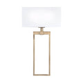 Capital Lighting 633321AD Aged Brass 15'' W X 27.5'' H X 6'' E 2-light Sconce In Aged Brass With White Fabric Rectangle Shade Image 1