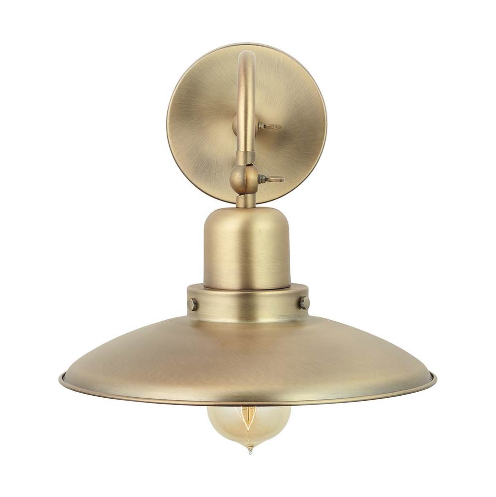 Capital Lighting 634811AD Aged Brass 10'' W X 18'' H X 15'' E 1-light Adjustable Sconce In Aged Brass With Dimmer Switch And Plug-in Option With Cord Cover Image 1