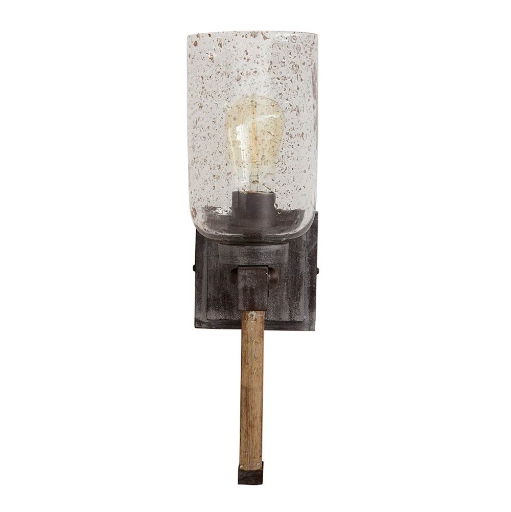 Capital Lighting 634911UW-482 Urban Wash 5'' W X 17.5'' H X 7'' E 1-light Stone Seeded Glass Sconce In Distressed Urban Wash Image 1