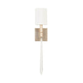 Capital Lighting 637011WG-695 Winter Gold 5'' W X 25'' H X 5'' E 1-light Sconce In Winter Gold With White Fabric Shade And K9 Crystal Finial Image 1
