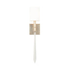 Capital Lighting 637011WG-695 Winter Gold 5'' W X 25'' H X 5'' E 1-light Sconce In Winter Gold With White Fabric Shade And K9 Crystal Finial Image 3
