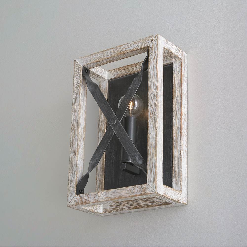 Capital Lighting 640411WN Brushed White Wash,Nordic Iron 8'' W X 12'' H X 4'' E 1-light Sconce In Brushed White Wash Wood And Nordic Iron - Ada Compliant Image 5
