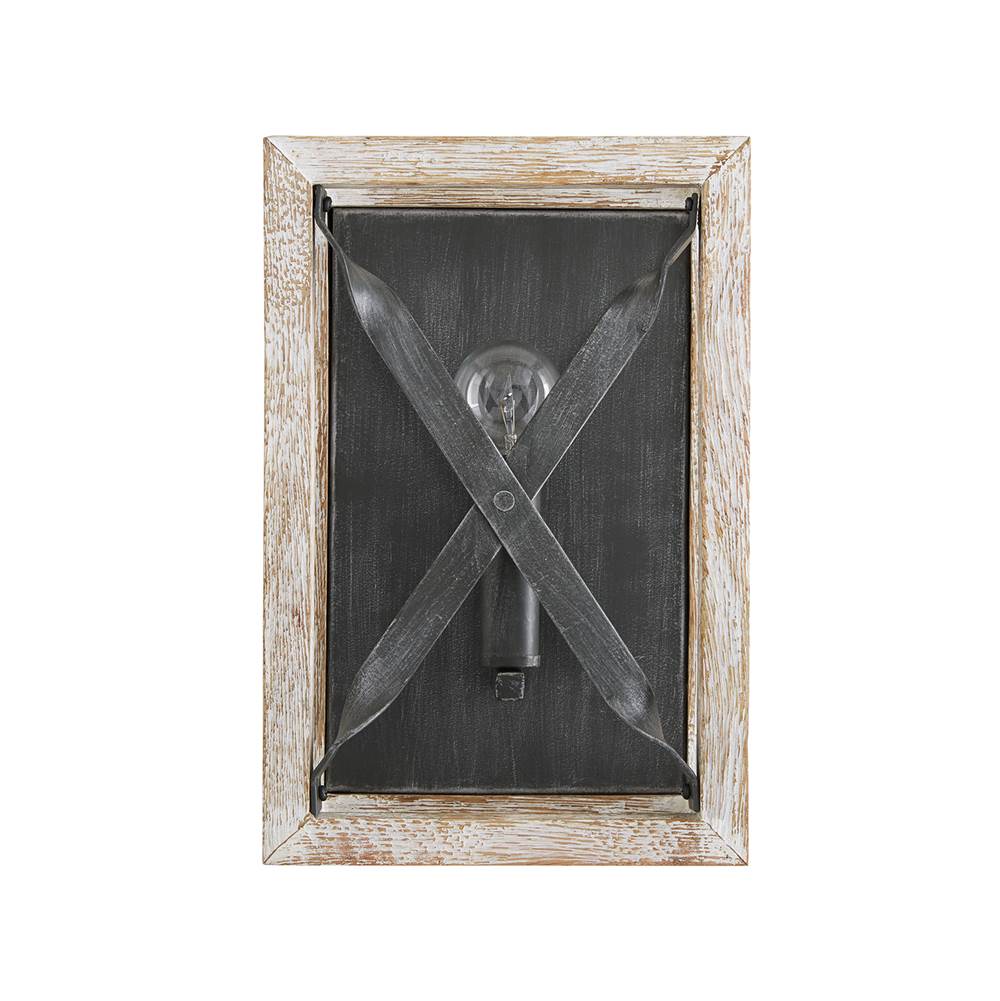 Capital Lighting 640411WN Brushed White Wash,Nordic Iron 8'' W X 12'' H X 4'' E 1-light Sconce In Brushed White Wash Wood And Nordic Iron - Ada Compliant Image 4