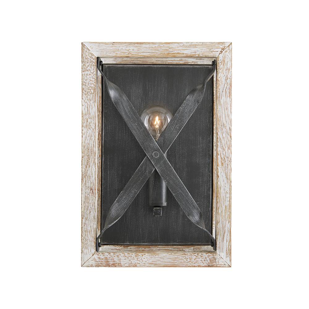 Capital Lighting 640411WN Brushed White Wash,Nordic Iron 8'' W X 12'' H X 4'' E 1-light Sconce In Brushed White Wash Wood And Nordic Iron - Ada Compliant Image 3
