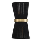 Capital Lighting 641221KP Black Rope,Patinaed Brass 8.75''w X 16''h 2-light Sconce In Handwrapped Black Rope String And Hand-distressed Patinaed Brass Image 1