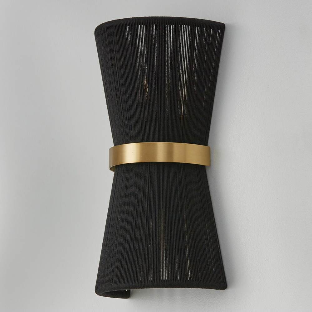 Capital Lighting 641221KP Black Rope,Patinaed Brass 8.75''w X 16''h 2-light Sconce In Handwrapped Black Rope String And Hand-distressed Patinaed Brass Image 4