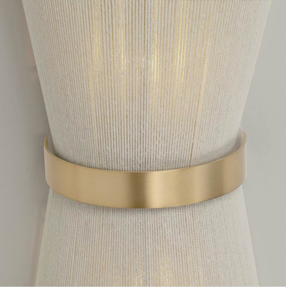 Capital Lighting 641221NP Bleached Natural Rope,Patinaed Brass 8.75''w X 16''h 2-light Sconce In Handwrapped Bleached Natural Rope String And Hand-distressed Patinaed Brass Image 5