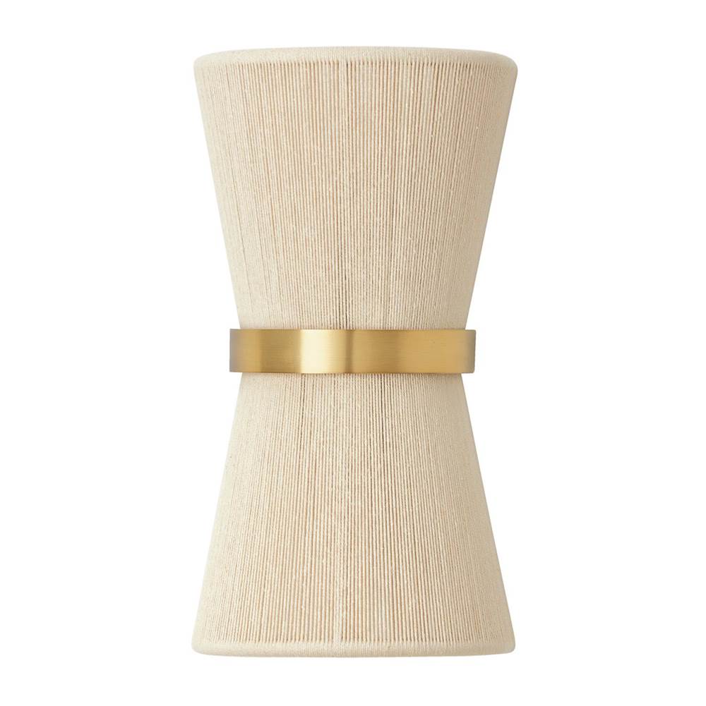 Capital Lighting 641221NP Bleached Natural Rope,Patinaed Brass 8.75''w X 16''h 2-light Sconce In Handwrapped Bleached Natural Rope String And Hand-distressed Patinaed Brass Image 3
