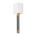 Capital Lighting 644711AB Aged Brass,Black 5.5'' W X 19'' H 1-light Sconce In Aged Brass And Black With White Fabric Bolt-on Shade Image 1