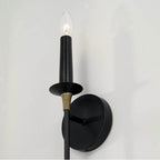 Capital Lighting 645611KB Matte Black,Brass 5'' W X 17'' H 1-light Sconce In Matte Black With Brass With And Brass Wrapped Detail Image 3