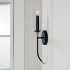 Capital Lighting 645611KB Matte Black,Brass 5'' W X 17'' H 1-light Sconce In Matte Black With Brass With And Brass Wrapped Detail Image 2