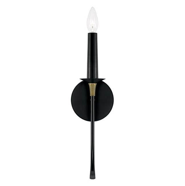 Capital Lighting Amara 5'' W X 17'' H 1-light Sconce In Matte Black With Brass With And Brass Wrapped Detail