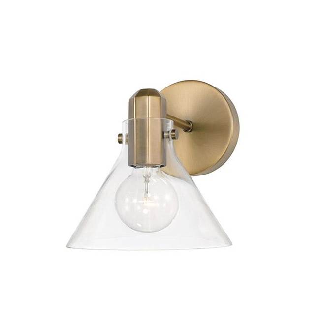 Capital Lighting 645811AD-528 Aged Brass 8'' W X 9'' H 1-light Sconce In Aged Brass With Clear Glass Image 1
