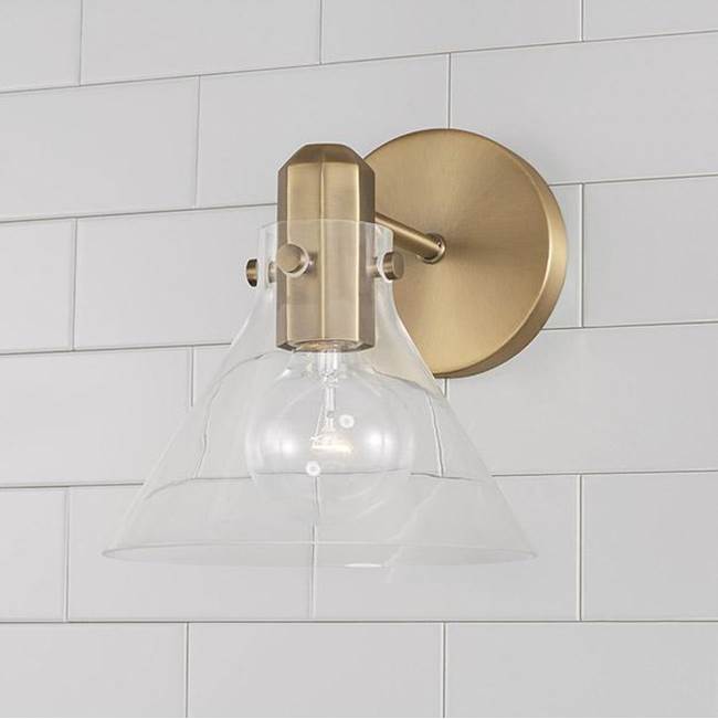 Capital Lighting 645811AD-528 Aged Brass 8'' W X 9'' H 1-light Sconce In Aged Brass With Clear Glass Image 2