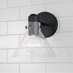 Capital Lighting 645811MB-528 Matte Black 8'' W X 9'' H 1-light Sconce In Matte Black With Clear Glass Image 2