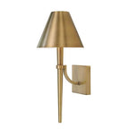 Capital Lighting 645911AD Aged Brass 8'' W X 19'' H 1-light Sconce In Aged Brass With Metal Shade With White Interior Image 1