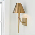 Capital Lighting 645911AD Aged Brass 8'' W X 19'' H 1-light Sconce In Aged Brass With Metal Shade With White Interior Image 2