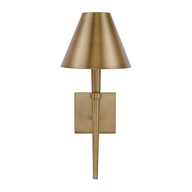 Capital Lighting Holden 8'' W X 19'' H 1-light Sconce In Aged Brass With Metal Shade With White Interior