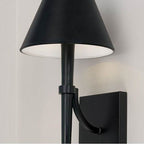 Capital Lighting 645911MB Matte Black 8'' W X 19'' H 1-light Sconce In Matte Black With Metal Shade With White Interior Image 3
