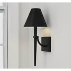 Capital Lighting 645911MB Matte Black 8'' W X 19'' H 1-light Sconce In Matte Black With Metal Shade With White Interior Image 2