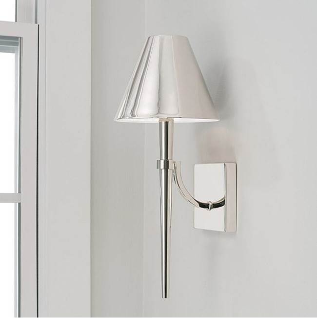 Capital Lighting 645911PN Polished Nickel 8'' W X 19'' H 1-light Sconce In Polished Nickel With Metal Shade With White Interior Image 2