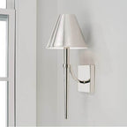 Capital Lighting 645911PN Polished Nickel 8'' W X 19'' H 1-light Sconce In Polished Nickel With Metal Shade With White Interior Image 2
