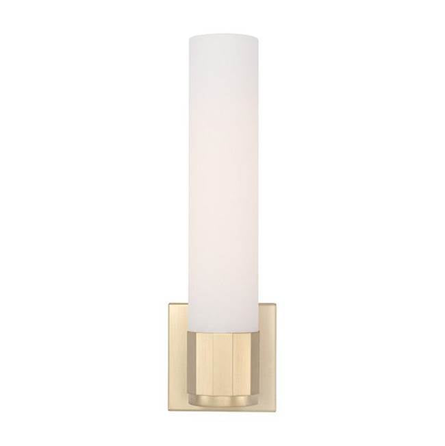 Capital Lighting Sutton 5'' W X 17'' H 1-light Sconce In Soft Gold With 3'' W Soft White Glass
