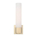 Capital Lighting Sutton 5'' W X 17'' H 1-light Sconce In Soft Gold With 3'' W Soft White Glass
