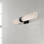 Capital Lighting 646221MB Matte Black 5''w X 29''h 2-light Dual Sconce In Matte Black With Soft White Glass Image 6