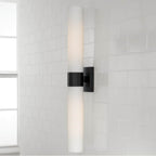 Capital Lighting 646221MB Matte Black 5''w X 29''h 2-light Dual Sconce In Matte Black With Soft White Glass Image 3